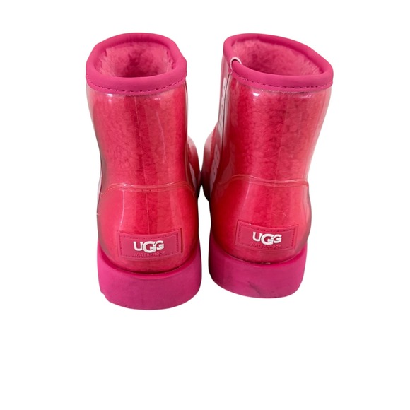 Kids UGG Clear Pink Short Boots Water Resistant Size 5 - Picture 4 of 11